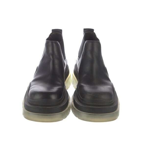 Bottega Veneta black tire Chelsea transparent sole ankle boots size 36.5 - Picture 1 of 8